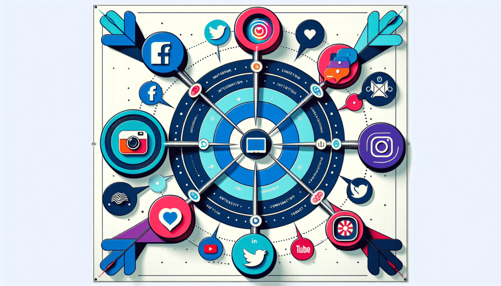 Infographic showing target-like social media platforms with outward arrows symbolizing content reach.2024-05-08T03:33:08.157Z