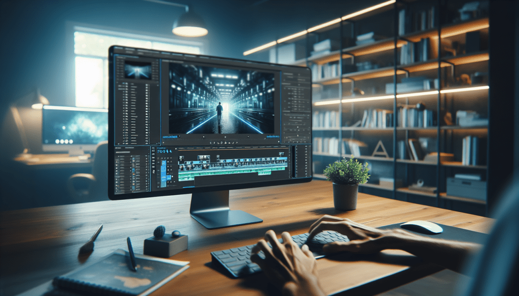 AI Video Generator: Can It Change Marketing? 1 "Straight-on view of a video editor using AI tools on screen, ambient office lighting, active typing hands."2024-05-10T03:33:18.395Z