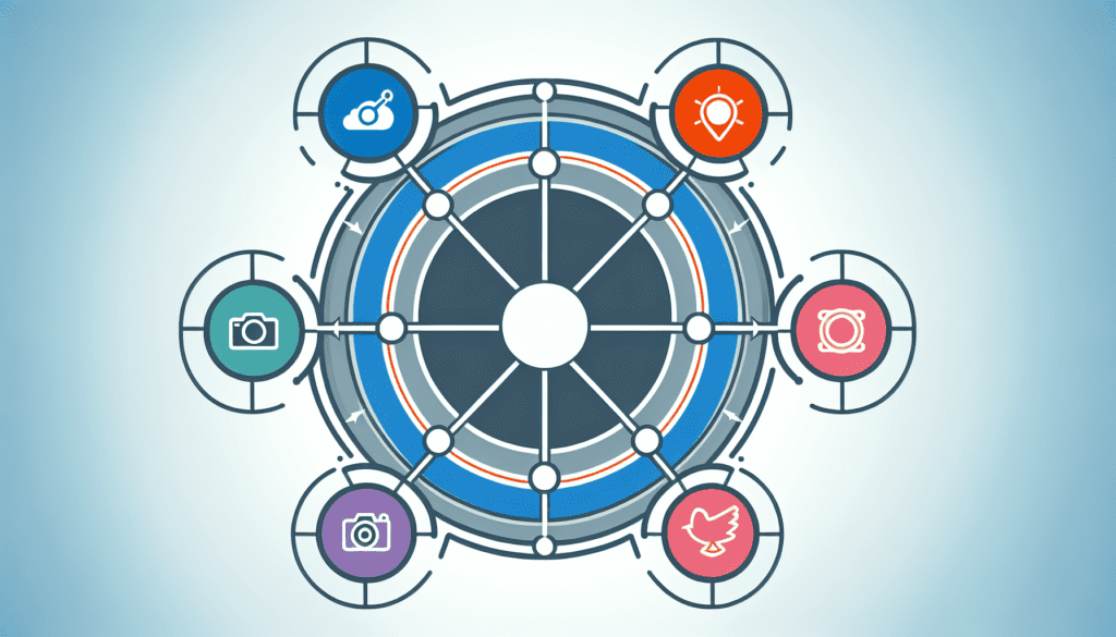 Boost Sales with Social Content Mastery 1 Diagram of "Social Media Insights" with spokes linking to Facebook, Instagram, Twitter, LinkedIn, Pinterest nodes.2024-05-15T03:45:56.850Z