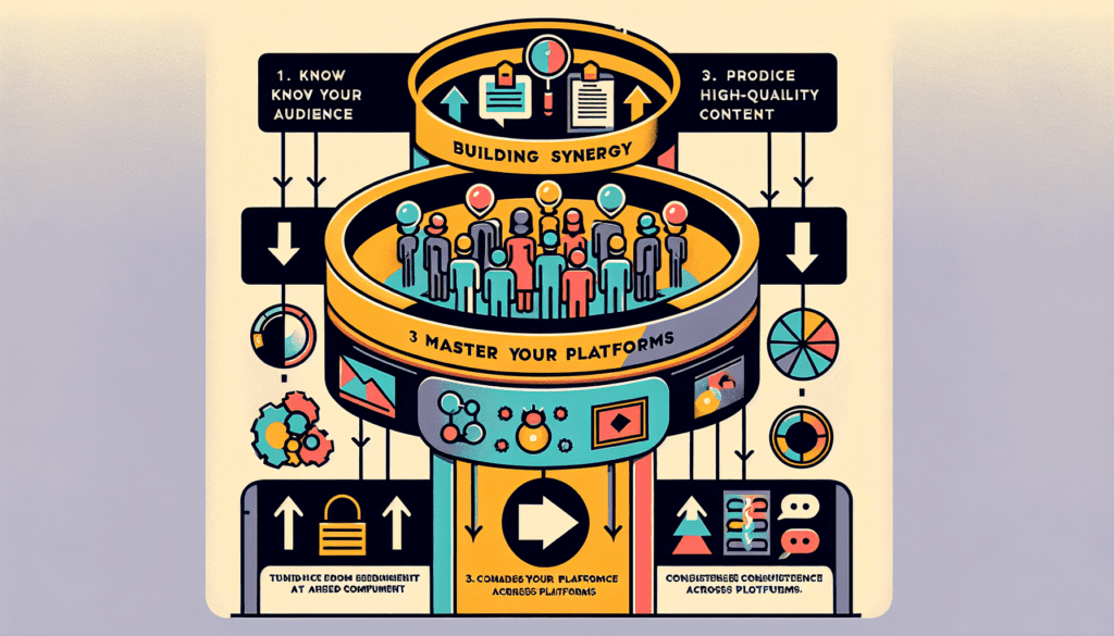 Boost Your Brand with Content Marketing on Social Media 1 Infographic: 'Building Synergy' guide with steps: audience knowledge, content production, and platform mastery.2024-05-22T03:32:48.131Z