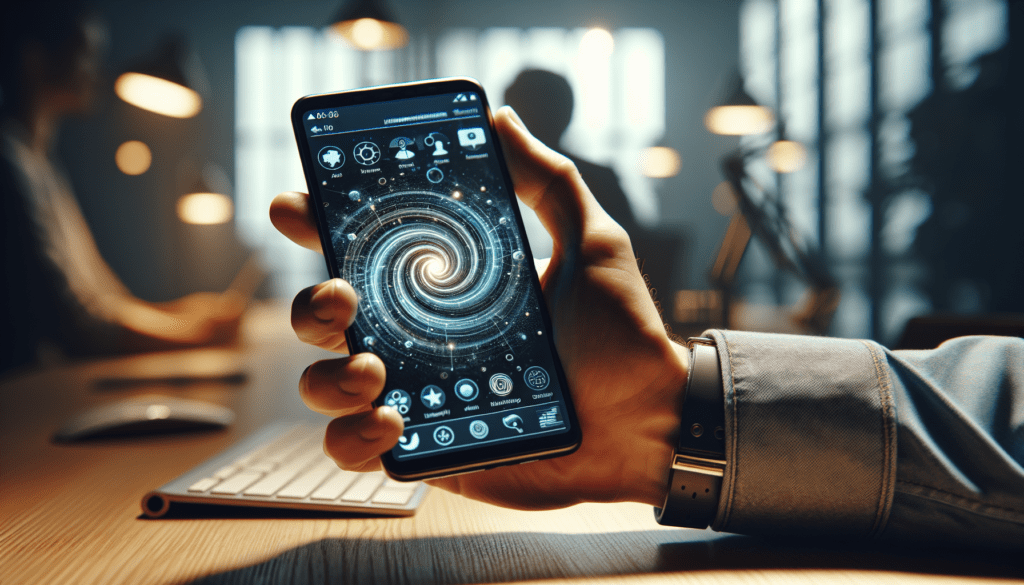 AI tools reshape how we market brands 1 Hand holding smartphone with AI symbol and social media icons, in a softly lit modern office.2024-07-02T03:33:08.943Z