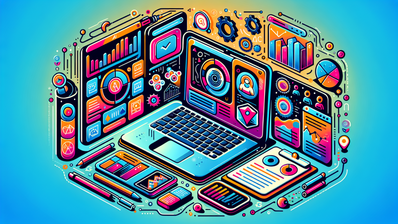 Explore Top AI Tools for Content Marketing Success 1 Alt text: "A solopreneur analyzing AI tools for content marketing success on a laptop, surrounded by digital marketing resources, symbolizing the latest AI marketing trends."2024-08-21T03:32:29.231Z