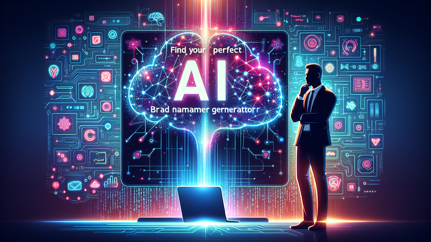 Find Your Perfect Name with an AI Brand Name Generator 1 Alt text: "Illustration of a laptop displaying an AI brand name generator tool surrounded by creative brand name ideas, ideal for solopreneurs exploring AI marketing trends."2024-08-30T14:25:25.647Z