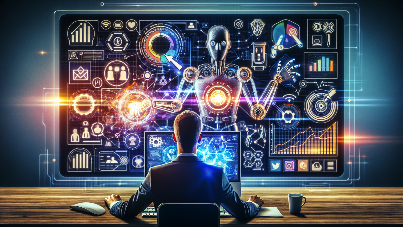 Boost Your Marketing with an AI Video Generator Guide 1 Alt text: "A solopreneur using an AI video generator on a laptop, surrounded by marketing materials, illustrating how AI tools can enhance video marketing strategies."2024-08-30T15:11:17.390Z