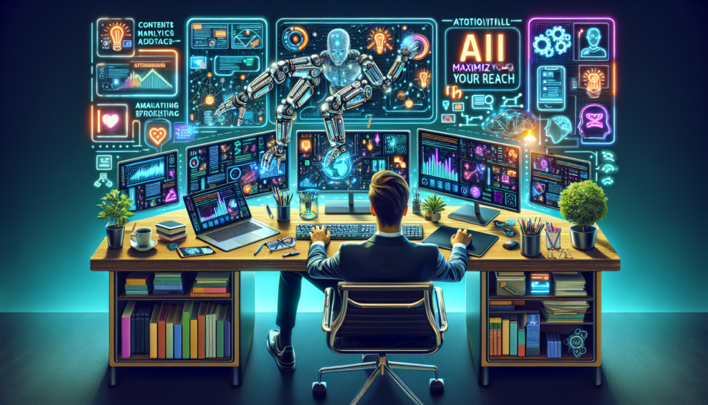 Maximize Your Content with AI Tools for Content Marketing 1 Alt text: "A solopreneur using AI tools for content marketing on a laptop, surrounded by digital marketing icons, showcasing innovative strategies for maximizing content."2024-09-04T03:32:36.064Z