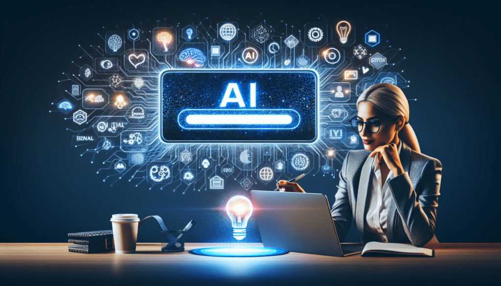 Alt text: "Person using an AI brand name generator on a laptop to create unique business names, illustrating AI marketing trends for solopreneurs."2024-09-09T11:26:51.135Z