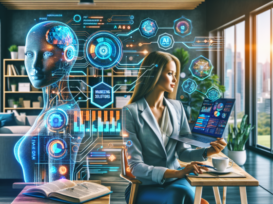 Alt text: "A solopreneur analyzing AI marketing solutions on a laptop, highlighting innovative tools for business success."2024-09-09T11:40:49.043Z