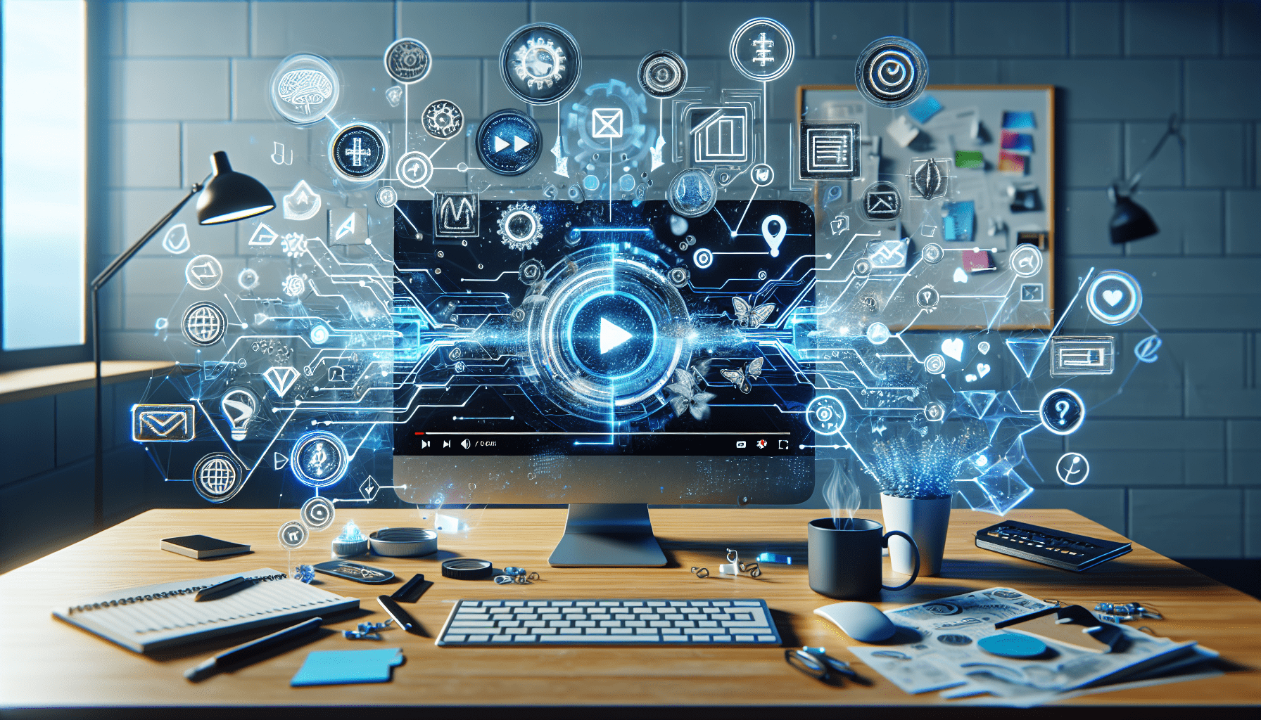Alt text: "A solopreneur using text to video AI software on a laptop, creating engaging marketing content, showcasing innovative AI marketing trends."2024-09-12T03:32:25.583Z