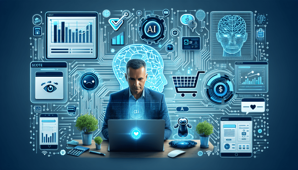 Alt text: "Illustration of AI marketing solutions enhancing e-commerce success, featuring data analytics, personalized customer experiences, and automation tools, tailored for solopreneurs."2024-09-20T03:39:12.015Z