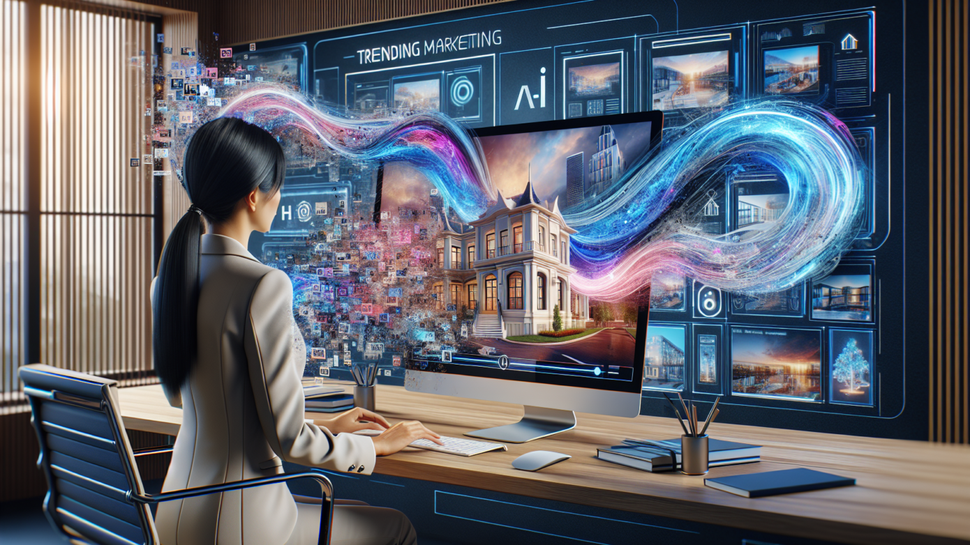 Alt text: "A solopreneur using text to video AI software on a laptop, creating engaging real estate marketing content to attract buyers in a modern office setting."2024-09-26T03:32:49.479Z