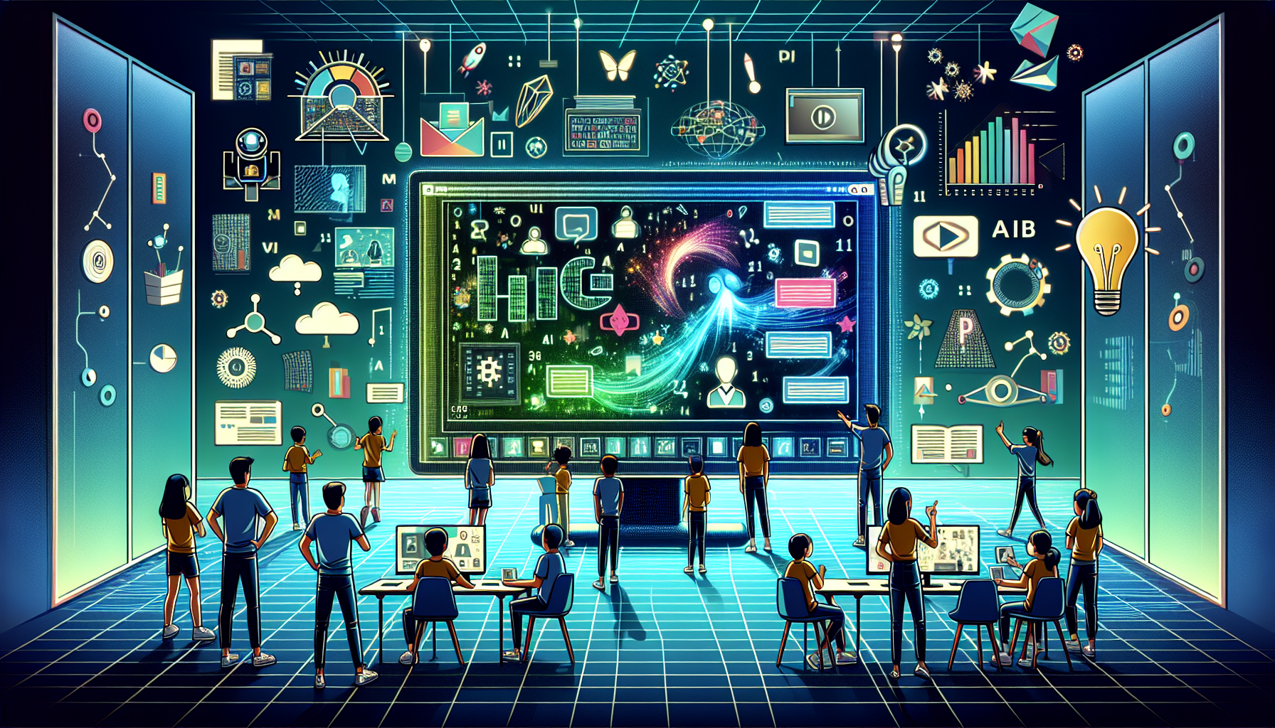 Alt text: "A teacher using text to video AI software on a laptop to create engaging lessons for students, highlighting innovative AI marketing trends for solopreneurs."2024-10-03T14:25:58.674Z