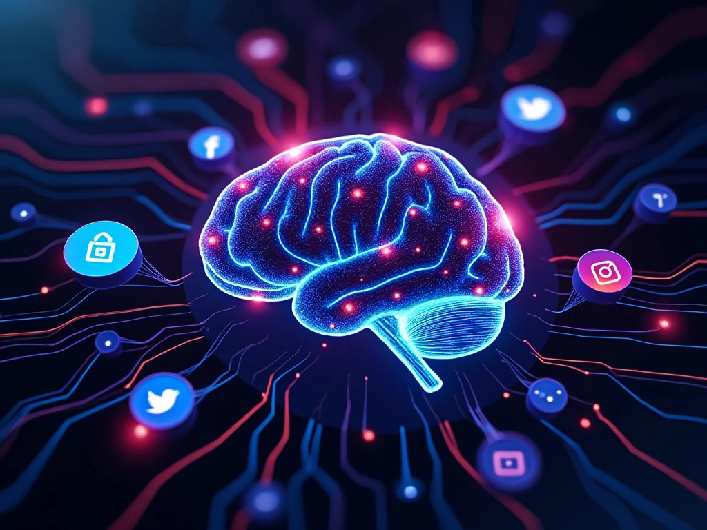 Service Personal Branding 16 Illustration of AI-driven brand implementation, where AI technology integrates seamlessly with traditional branding elements for consistent brand experience.
