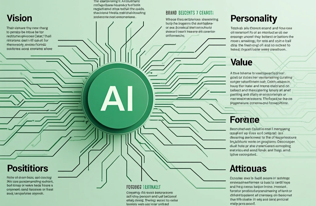 Service Personal Branding 8 An AI-driven approach to brand architecture, showcasing interconnected digital elements symbolizing AI's role in organizing and enhancing brand management.
