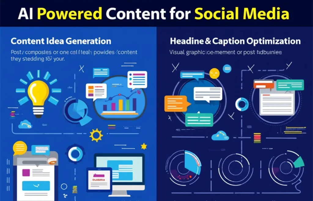 Service SMM 4 AI-powered content creation interface with tools for generating social media posts, optimizing captions, and engaging audiences, driving social media marketing efficiency through artificial intelligence.