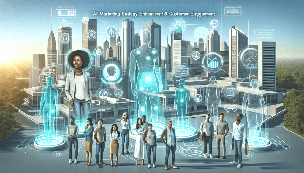 Best AI for Marketing: Strategy Enhancement & Customer Engagement 1 AI tools analyzing marketing data visualized on a dashboard in an office, highlighting the best AI for marketing strategy enhancement.