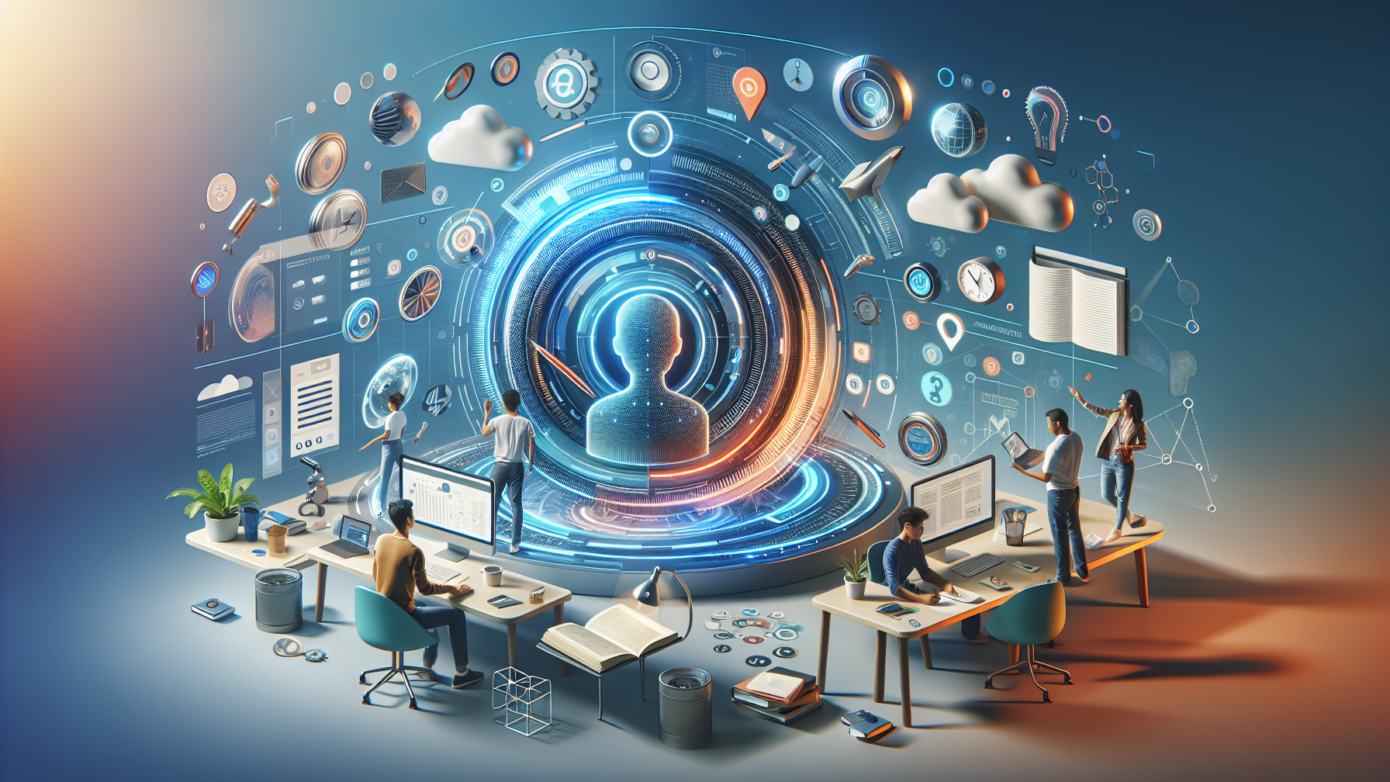 Top AI Writing Tools: Trends, Effectiveness, and Insights 1 Image of a laptop displaying AI-generated text, coffee cup, and a notebook on a desk, symbolizing the best AI writing tools for small business insights.