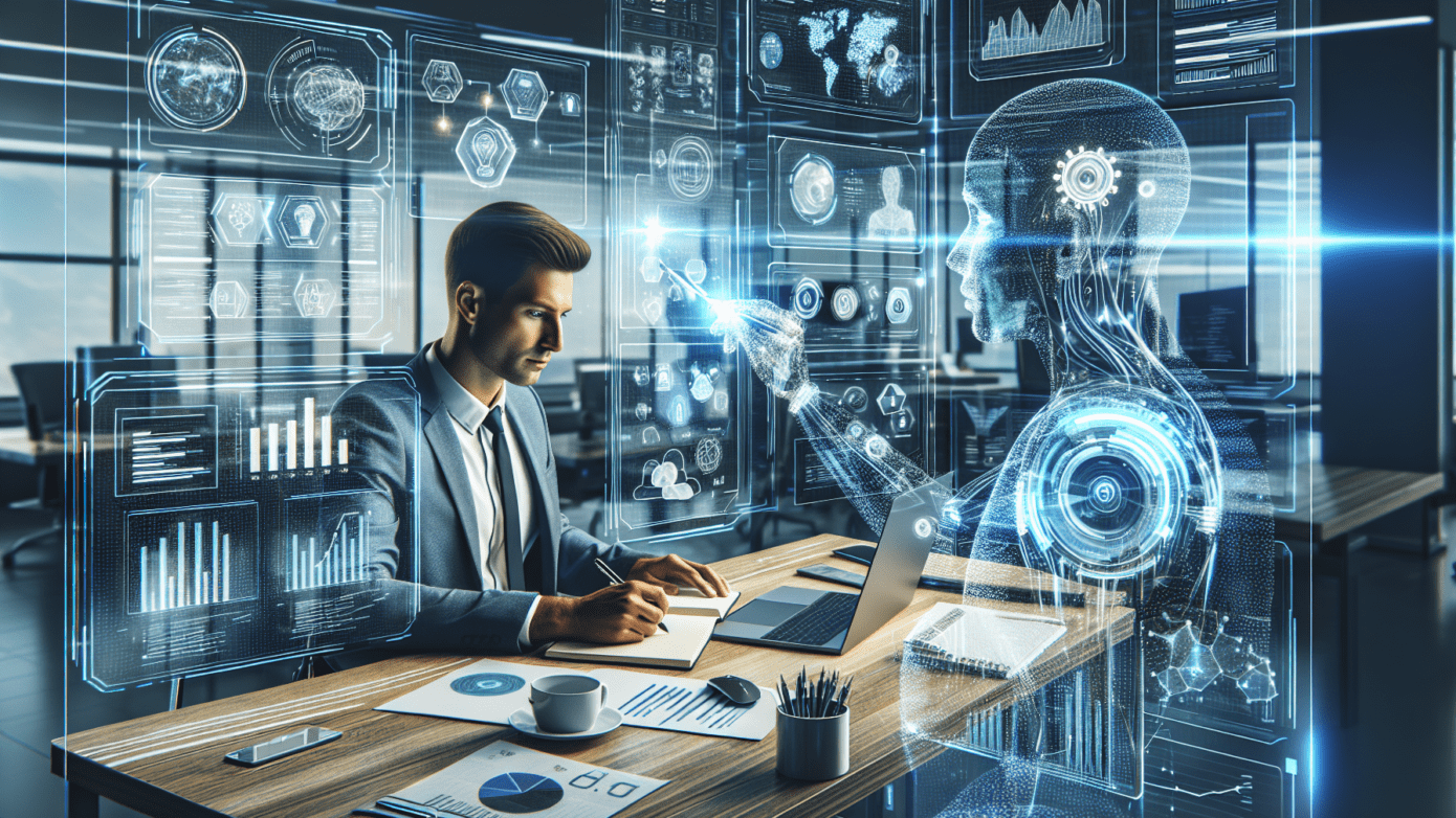 Image depicting a laptop with AI-generated text on screen, highlighting top 2025 strategies for the best AI content writers, ideal for small businesses.