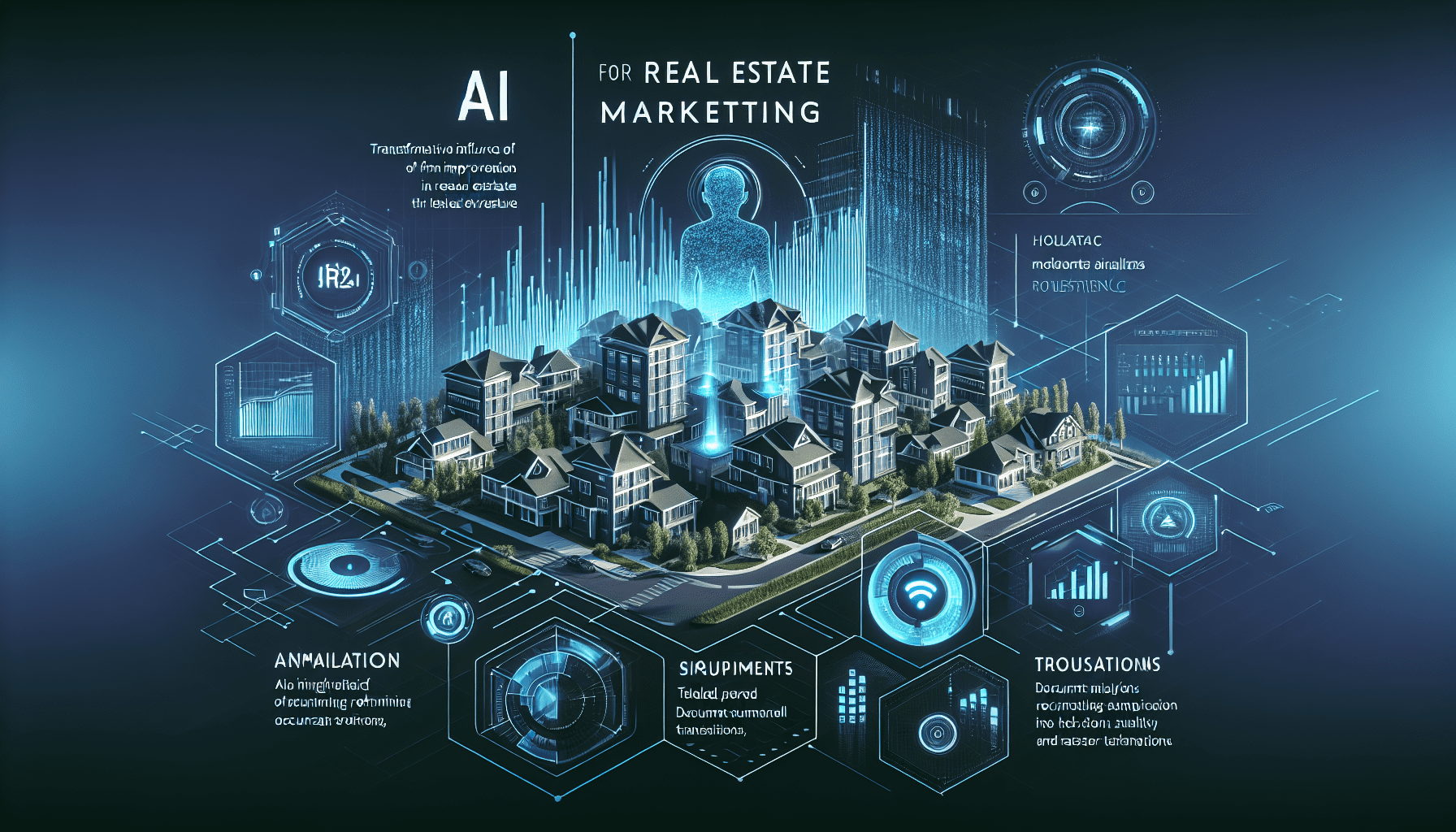 Image showing a real estate agent using AI tools on a laptop for automated document analysis and transactions, illustrating ai for real estate marketing.