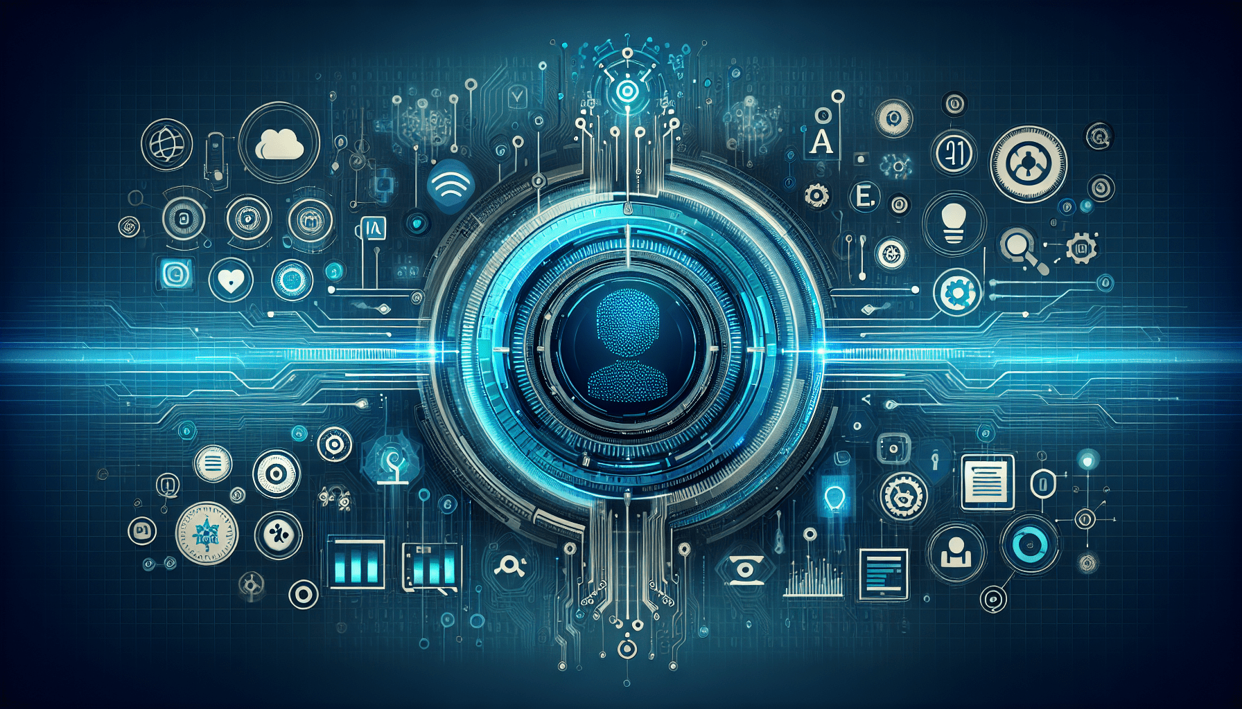 An illustration of ai social media tools streamlining management tasks, featuring charts and a digital interface, ideal for small business owners.