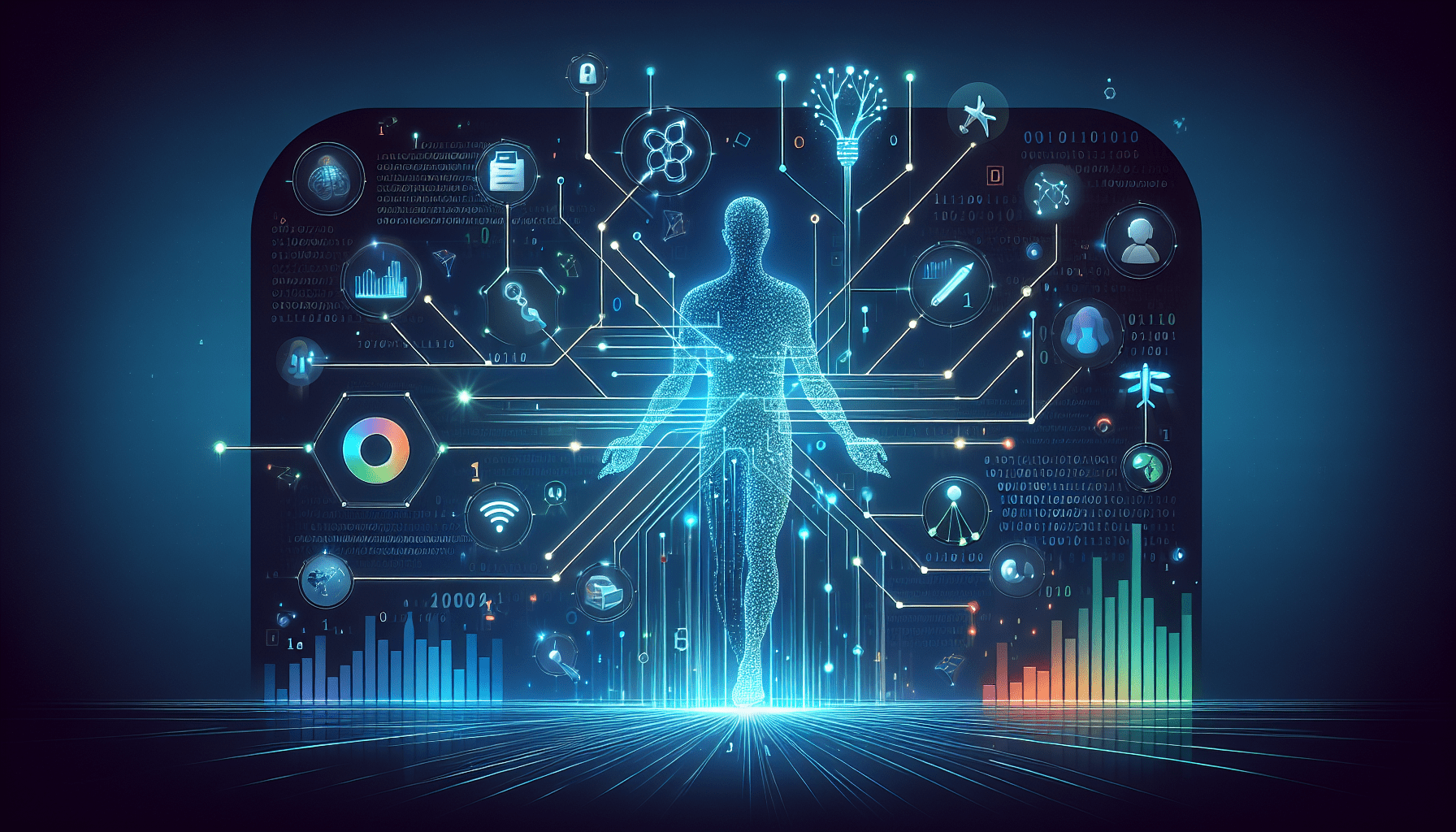 AI software generating content on a laptop, enhancing productivity for small business owners, with "ai article write" tools.