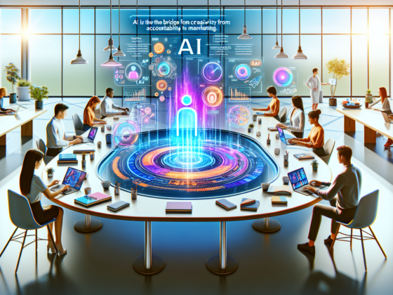 Best AI Tools for Social Media: A Comprehensive Guide 7 Image of a laptop displaying social media dashboards surrounded by AI icons, highlighting the best AI tools for social media management.