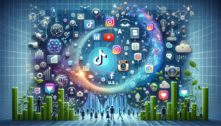 Illustration of AI algorithms reshaping social media marketing strategies post-TikTok, showcasing benefits for small business owners.