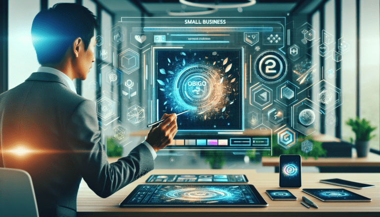 Image of a designer using AI software to create a modern logo, highlighting the intersection of ai and branding for small businesses.