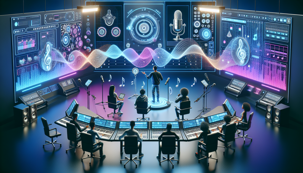 Best AI Text Generator: Transforming Music Creation 1 Image of a musician using a laptop with AI software to write lyrics, illustrating the best AI text generator for music creation.