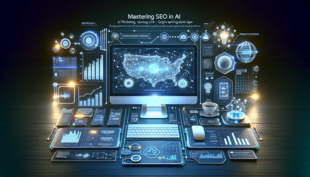 Mastering SEO in AI Marketing: Google's Evolving Landscape 1 Image of a digital marketing dashboard showcasing AI data analytics, highlighting strategies for ai marketing google aimed at small business growth.