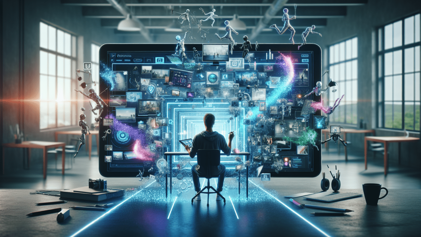 Empowering Content Creation with Video Generator AI 1 Alt text: "Creative team using video generator AI to enhance content creation for small business marketing strategies."