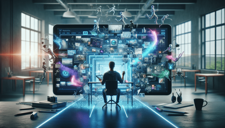 Alt text: "Creative team using video generator AI to enhance content creation for small business marketing strategies."
