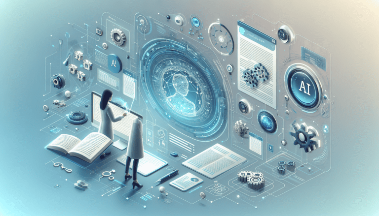 Image depicting a researcher at a desk using a laptop, showcasing the best AI writing software for efficient research and content creation.