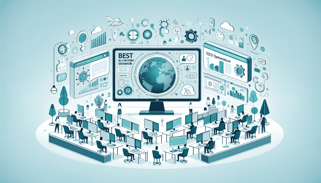AI Cartoon Video Generator Guide: Trends, Features & Tips 1 Illustration of various AI tools on a desk symbolizing features and benefits for small business owners; best AI content generator.
