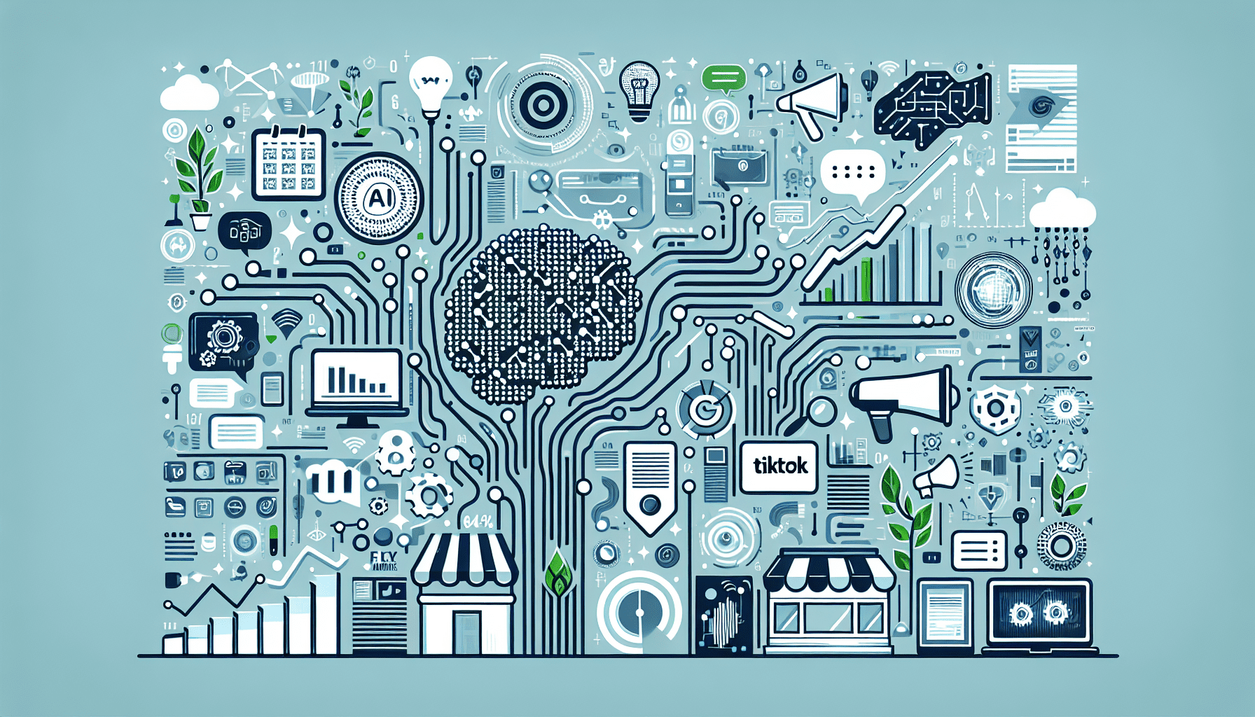 Image illustrating a laptop displaying analytics, symbolizing the use of free AI tools for marketing to boost small business success.