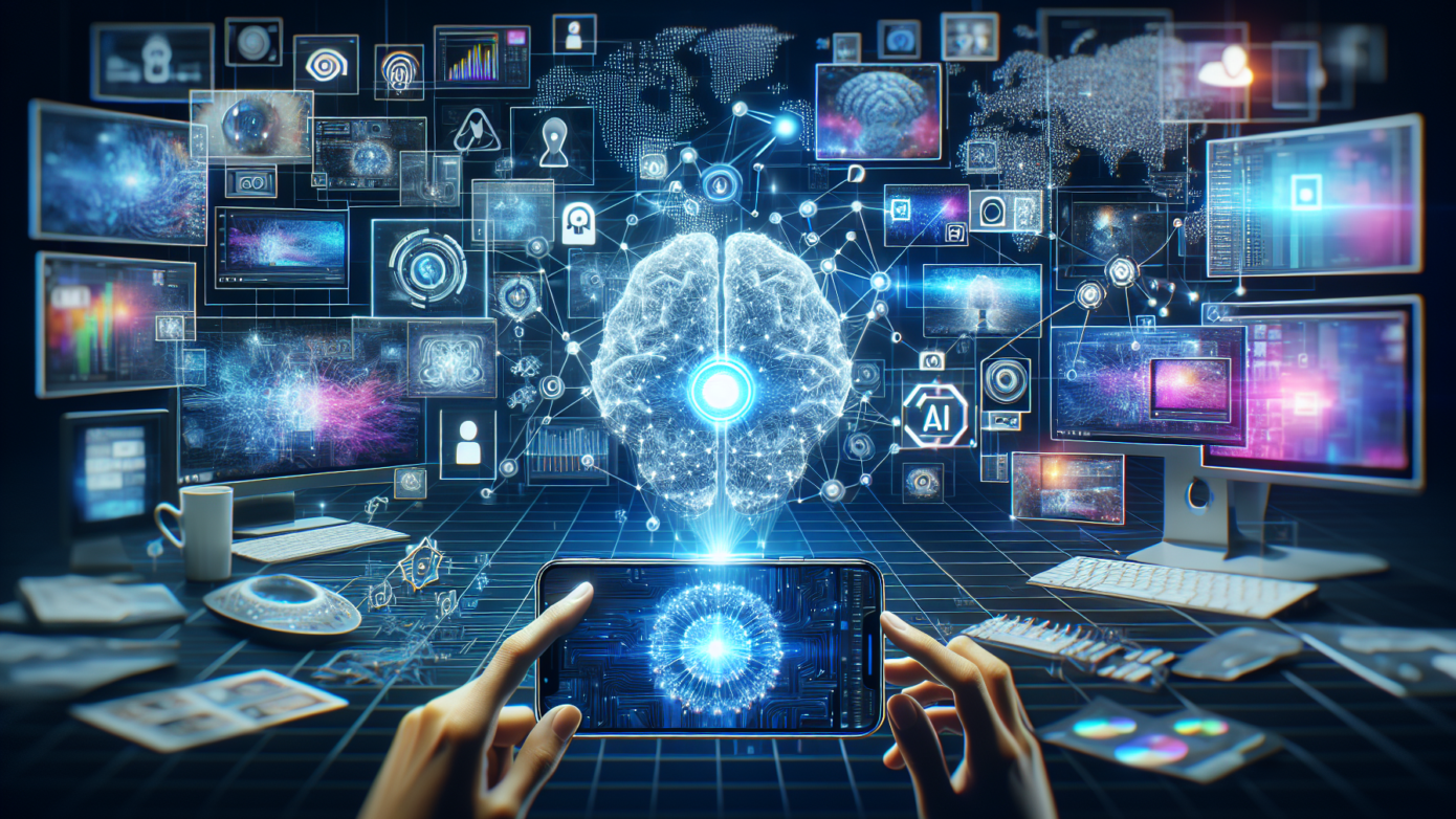 AI Short Video Generator Guide: Trends and Opportunities 1 An entrepreneur uses an AI short video generator, creating engaging social media content on a laptop, highlighting trends and opportunities.