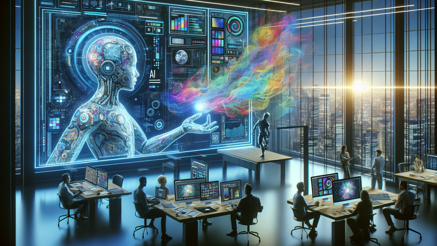 AI Branding Software: Transforming Graphic Design Workflows 1 A laptop displaying AI branding software interface, enhancing graphic design workflows for small business branding.