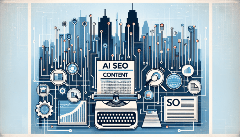 Image showing a journalist using AI software on a laptop to generate SEO-optimized content, illustrating AI SEO content revolutionizing journalism.