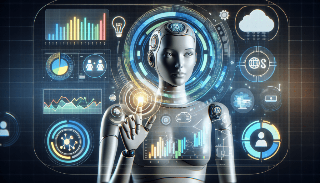 Image showing data analytics dashboard with charts and graphs illustrating AI brand monitoring and strategy insights for businesses.