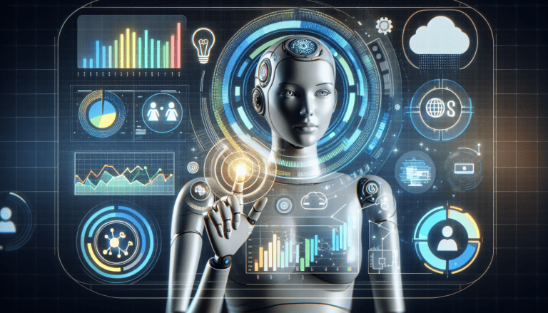 Image showing data analytics dashboard with charts and graphs illustrating AI brand monitoring and strategy insights for businesses.