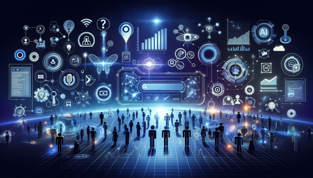 AI Brand Insights: Mastering Zero-Click Search Dynamics 1 Image depicting AI technology analyzing brand data with digital graphs, illustrating how AI brand insights enhance zero-click search strategies.