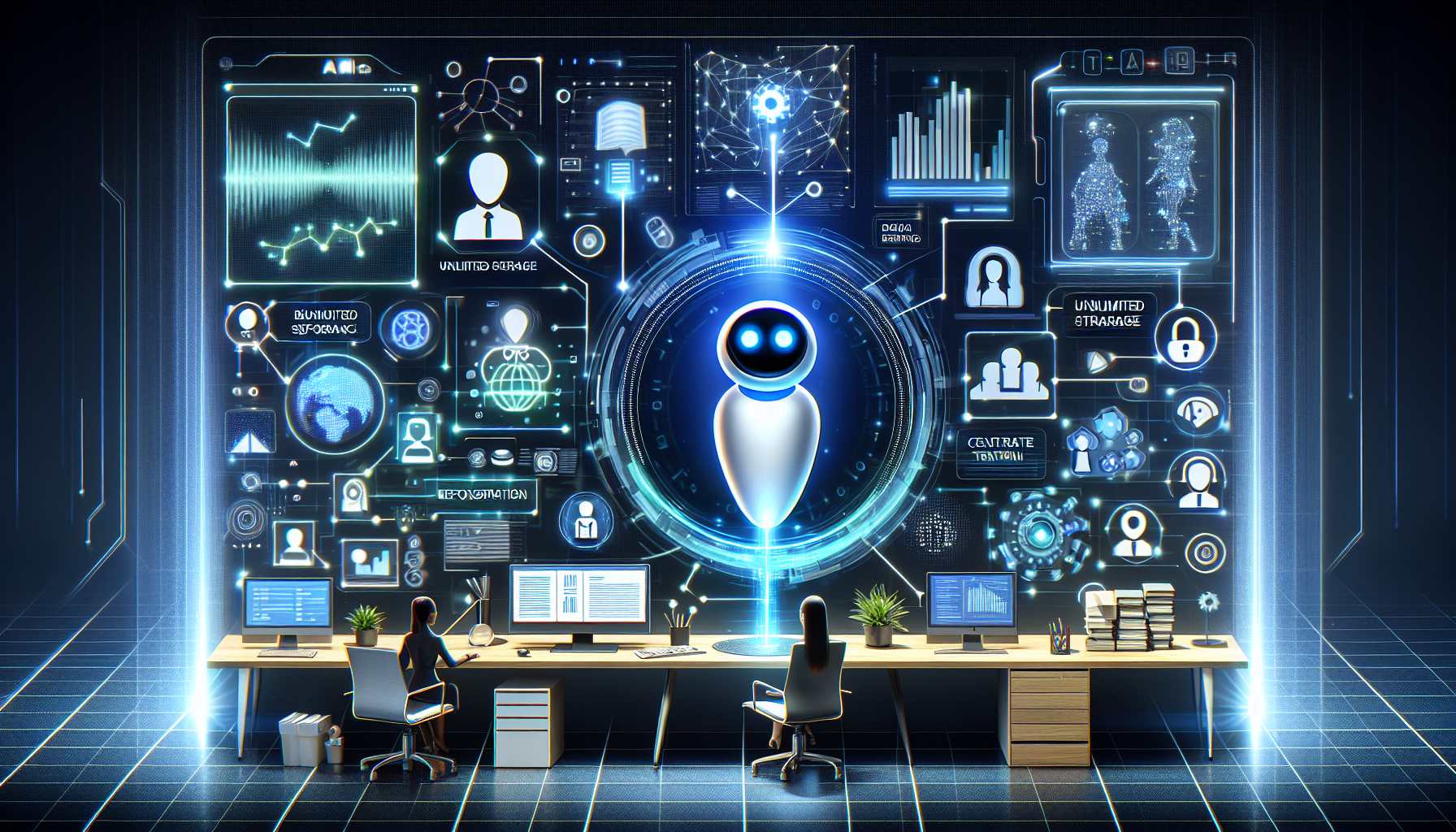 Image of a businesswoman analyzing digital marketing graphs on a laptop, highlighting AI SEO keyword strategies for enhanced business efficiency.