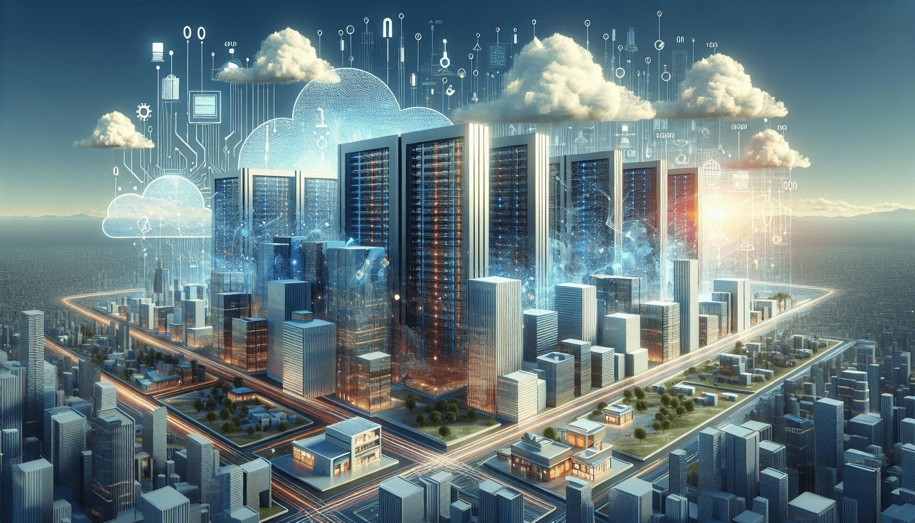 "Infographic chart showing AI market insights on hyperscale computing growth trends for small businesses."