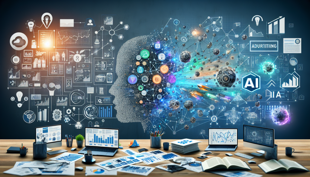 AI Marketing Campaigns: Enhancing Digital Ads Strategies 1 Image depicting a digital marketer analyzing AI marketing campaigns data on a laptop, enhancing ad strategies for small businesses.