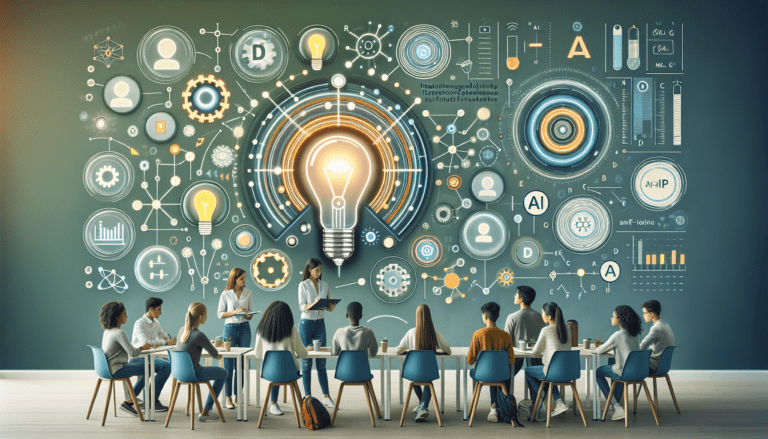 Image showing a diverse group of students using laptops, collaborating with AI writing tools to enhance learning and improve writing skills.