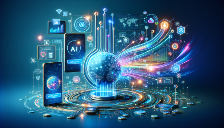 Image showing a digital marketer analyzing analytics on a laptop, highlighting AI-driven advertising strategies boosting user engagement and revenue.
