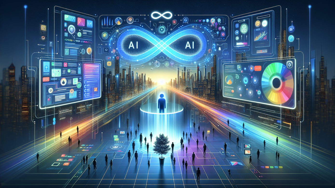 Close-up of a computer screen displaying creative ad AI tools from Meta and Google, illustrating advertising transformation.