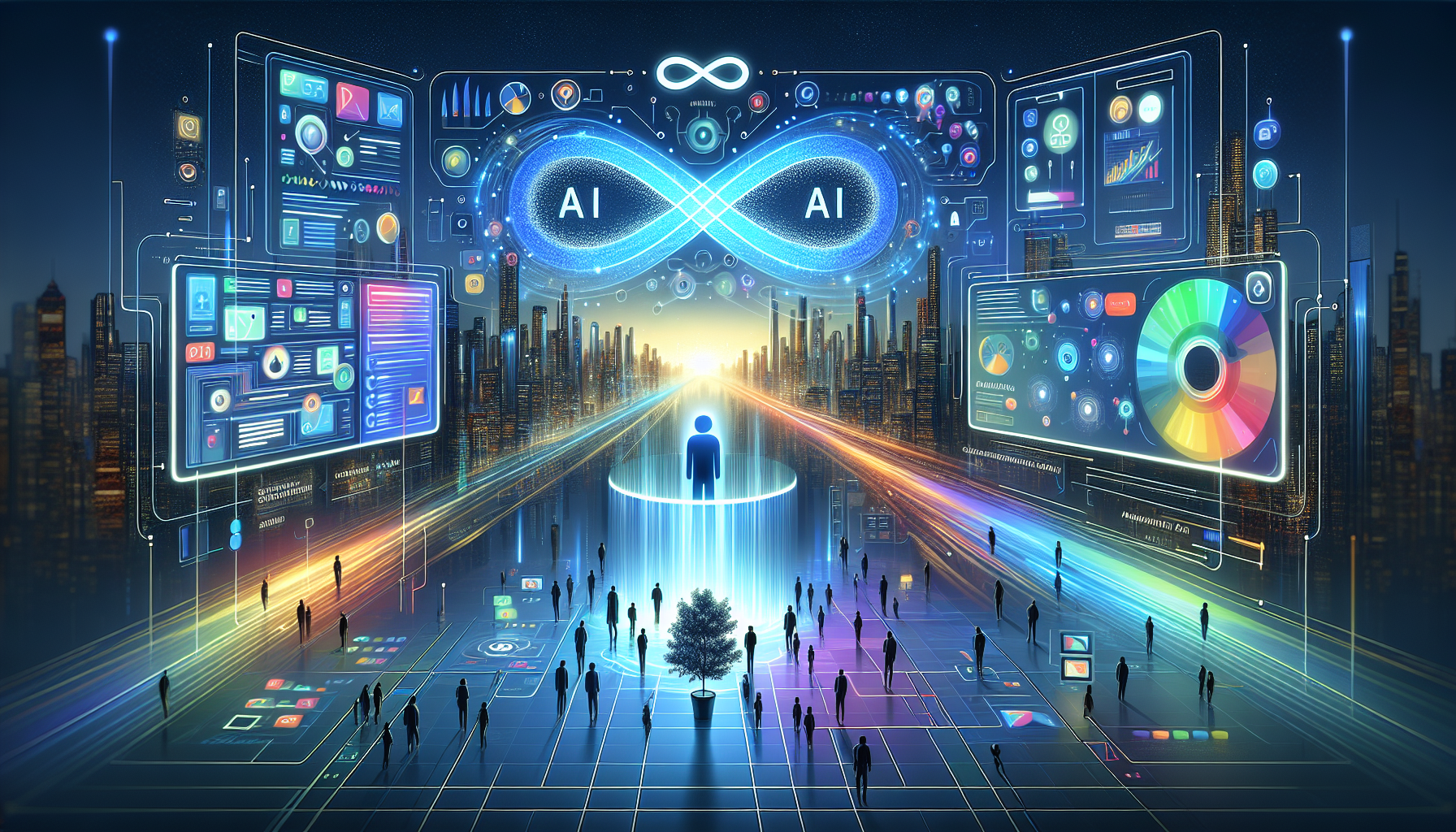 Close-up of a computer screen displaying creative ad AI tools from Meta and Google, illustrating advertising transformation.