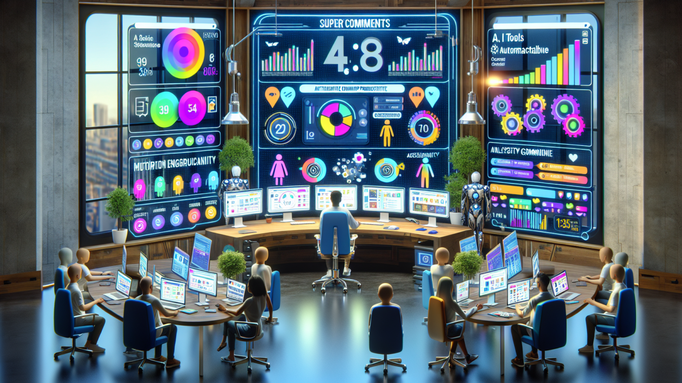 Image showcasing various AI tools for social media marketing on a computer screen, highlighting enhanced engagement strategies.