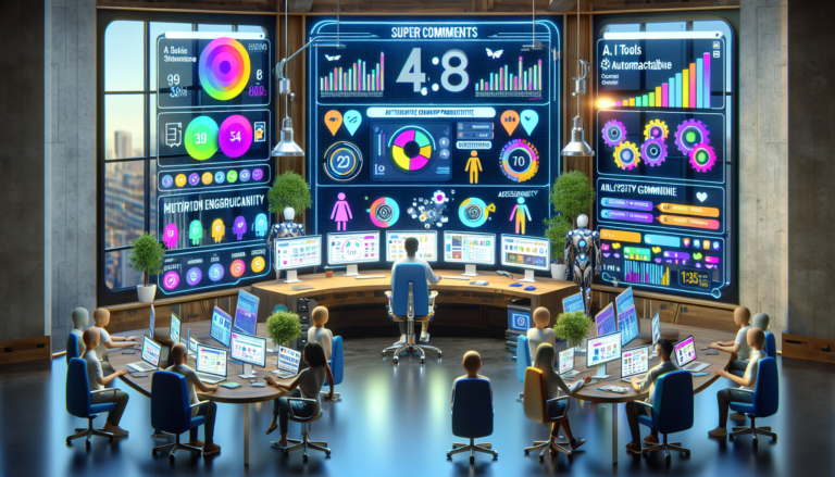Image showcasing various AI tools for social media marketing on a computer screen, highlighting enhanced engagement strategies.