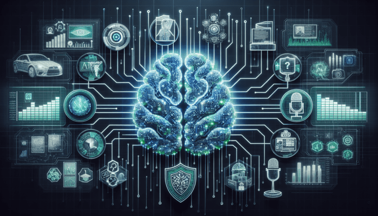 Illustration showing a network of interconnected sectors transformed by ai generated text, targeting small business growth and innovation.